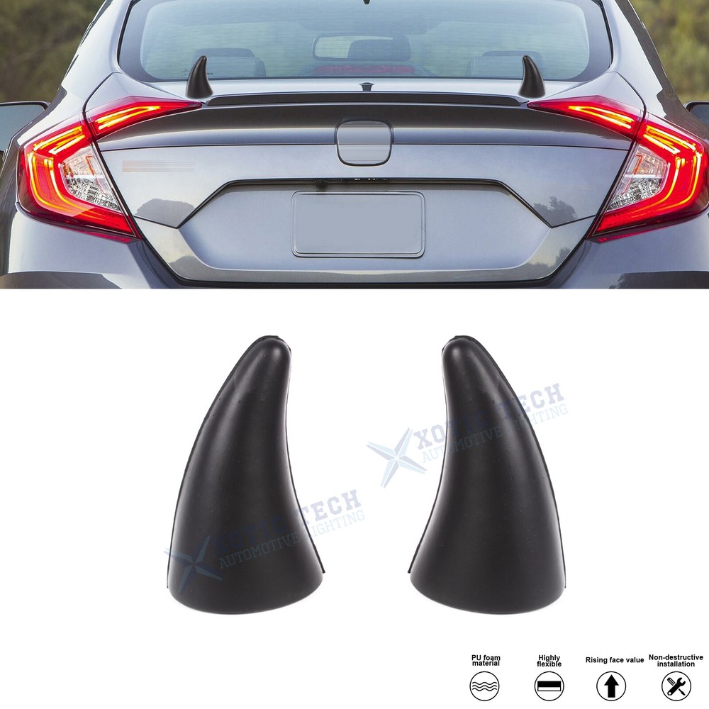 2Pcs Black 3D Devil Bull Horn Sticker Decal For Honda Accord Civic Acura TSX TLX