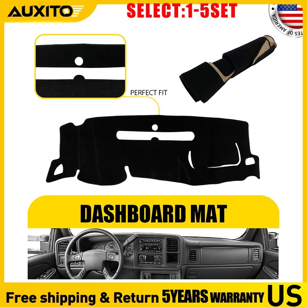 Dashboard Cover for 07-13 Chevry Silverado 1500 2500 3500HD Dash Mat Black 1-5X
