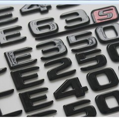 Gloss Black Emblems for Mercedes Benz E43 E53 E63 E63s AMG 4MATIC V8 BITURBO