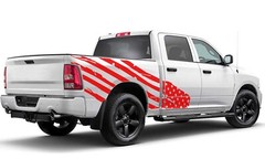 Side US flag graphics stickers decal compatible with Dodge Ram