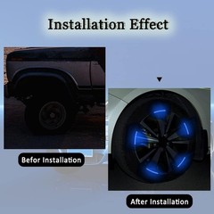 Durable Blue LED Reflective Rim Stripe Decals – 20Pcs for Cars & Motorcycles