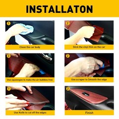 DIY Car Sticker Interior Wood Grain Textured Glossy Vinyl Wrap Decal Sheet Film