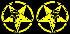 US Army Star Punisher Skull Fits Jeeps L and R Vinyl Decal Many Colors and Sizes