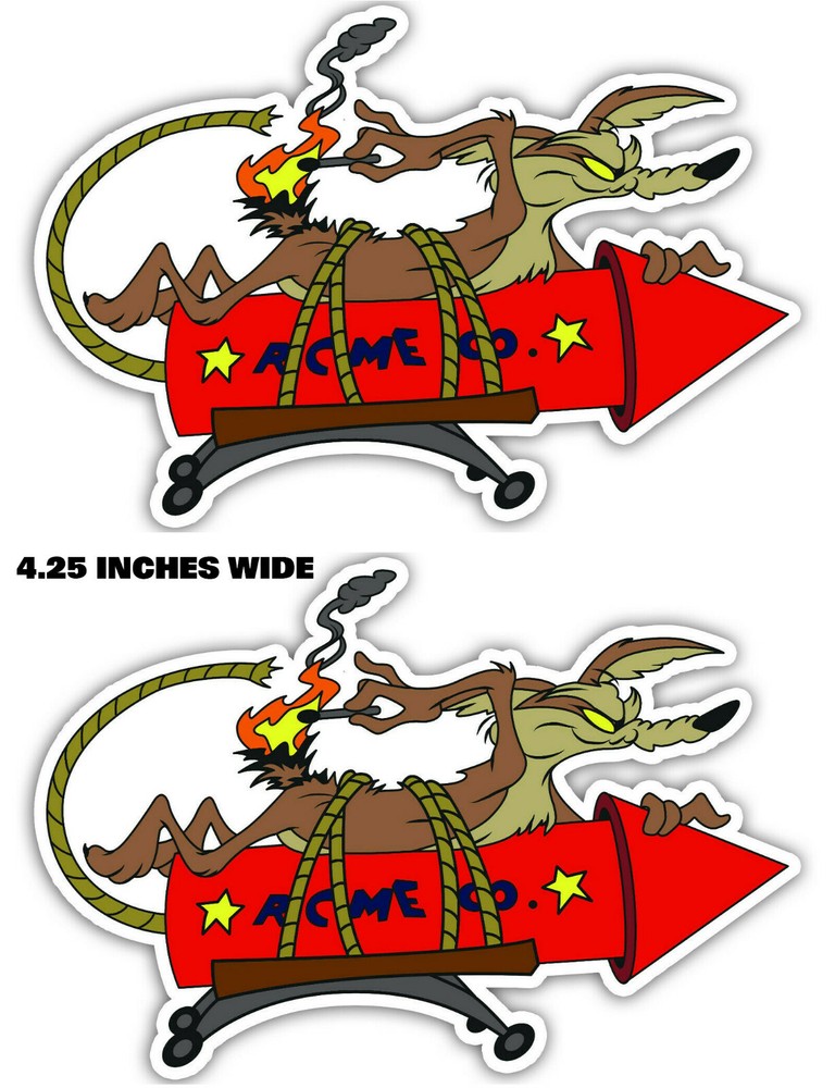 WILE E. COYOTE FUNNY 2-PACK RAT ROD HOT ROD VINTAGE RACING RAT FINK DECAL