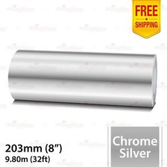 8″ 203mm PinStriping Pin Stripe Tape Styling Decal Vinyl Sticker CHROME SILVER