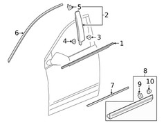 Genuine GM Front Passenger Side Door Window Frame Rear Applique 23403635
