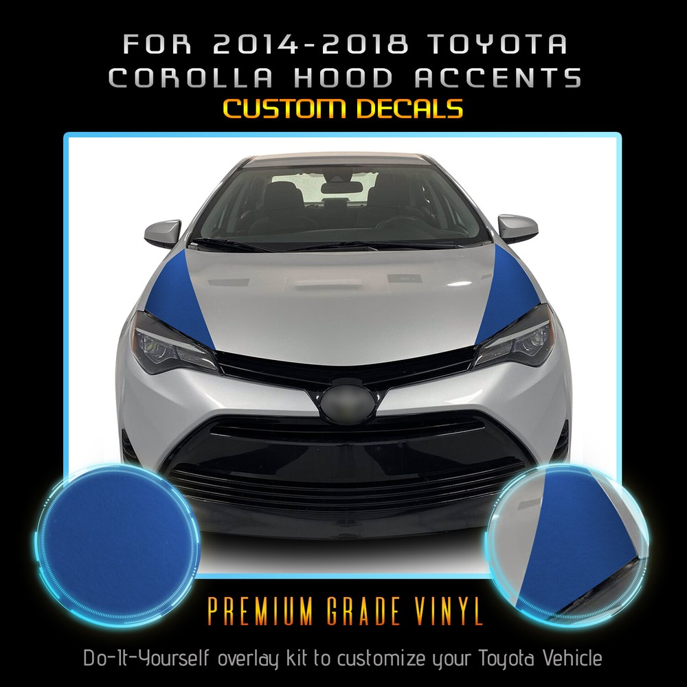 For 2014-2018 Corolla Hood Accent Overlay Graphic Decal – Satin Metallic Vinyl