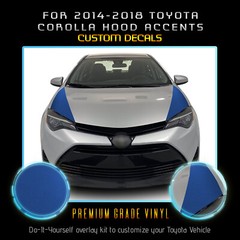 For 2014-2018 Corolla Hood Accent Overlay Graphic Decal – Satin Metallic Vinyl