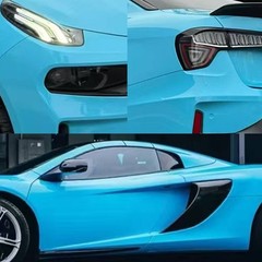 5FTx50FT PET Crystal Sky Blue Vinyl Wrap Self-Adhesive Air Release US Stock