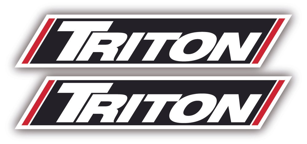 2x TRITON BOATS BLACK 3M STICKER DECAL US CAR WINDOW SKULL HELMET TRUCK