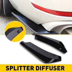 Pair Car Black Universal Bumper Rear Lip Diffuser Splitter Canard Protector New