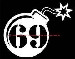 “F-Bomb 69” Round Bomb style, hot rodder and street outlaw in you decal sticker