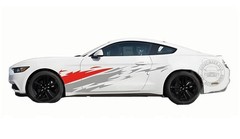 Graphics Distorted Stripe Decal For Ford Mustang Car Side Door Vinyl Stickers