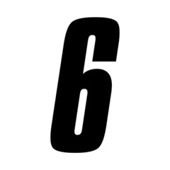 4 inch tall Black Race Number 6 racing numbers decals motocross atv road sports