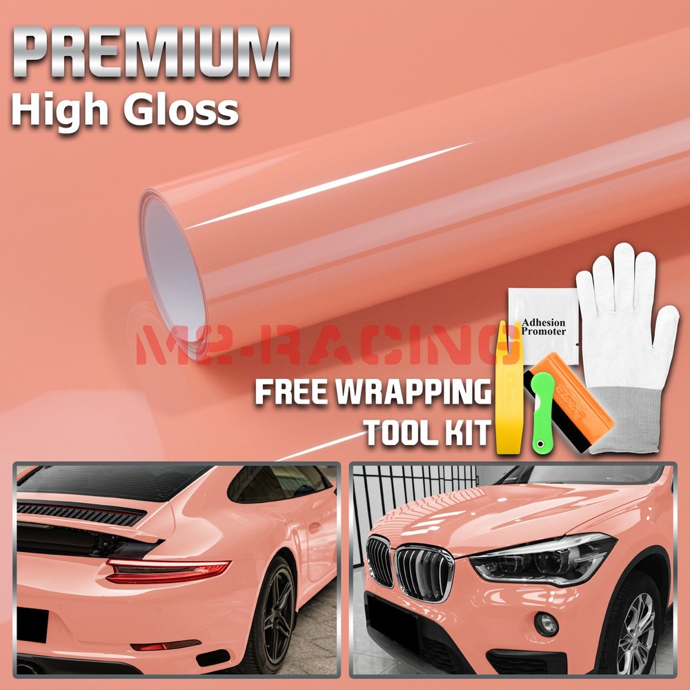 High Gloss Paige Pink Glossy Car Vinyl Wrap Sticker Decal Sheet Film Air Release