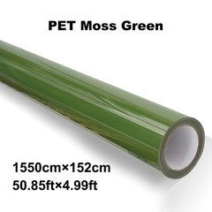 5FTx50FT PET Crystal Moss Green Vinyl Wrap Self-Adhesive Air Release US Stock