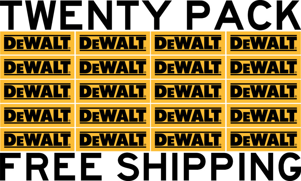 PACK OF 20 DEWALT TOOLS DECAL SMALL STICKER VINYL TOOL BOX TRUCK WINDOW CAR