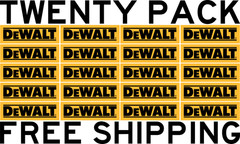 PACK OF 20 DEWALT TOOLS DECAL SMALL STICKER VINYL TOOL BOX TRUCK WINDOW CAR