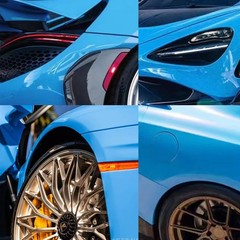 5FTx50FT PET Crystal Sky Blue Vinyl Wrap Self-Adhesive Air Release US Stock