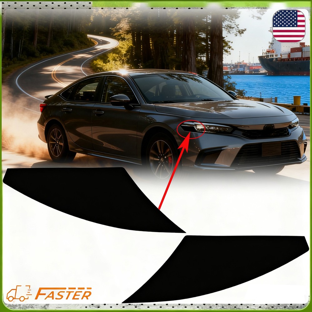 Headlight Delete Amber Decal Stickers Pair For 2022 2023 2024 2025 Honda Civic