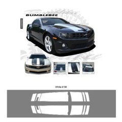 Chevrolet Camaro 2010-2013 Bumble Bee Style Stripe Graphic Kit – Bright White