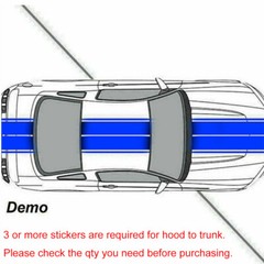 78″ 4-Line Rectangle Racing Vinyl Decal Stickers For Ford Mustang Chevy Camaro