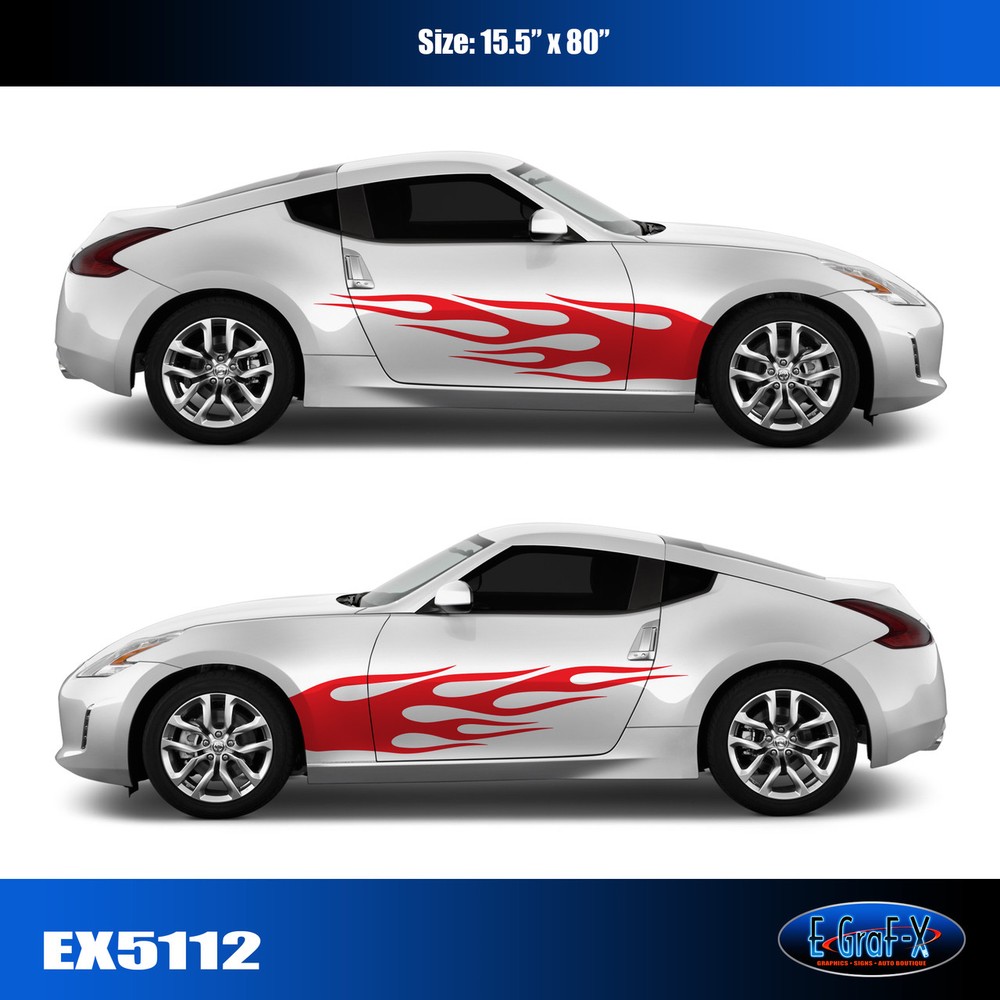 5112 Flame Body Vinyl Graphics Decals CAR TRUCK Sticker High Quality EgraF-X