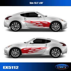 5112 Flame Body Vinyl Graphics Decals CAR TRUCK Sticker High Quality EgraF-X