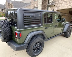 Rear Window American Flag Decal Compatible with Jeep Wrangler JL JLU 2018-202…