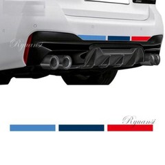 3PCS Tri-Color Stripe Sticker M-Colored Decal for BMW Bumper Trunk M Performance