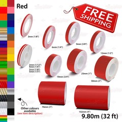 RED Roll PIN STRIPE Streamline PinStriping Trim Line TAPE Decal Vinyl Stickers