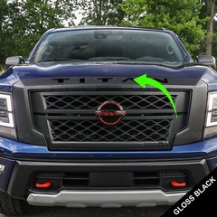 For Nissan Titan Grill Indent Gloss Black DECALS Inlay 2020 2021 2022 2023 2024