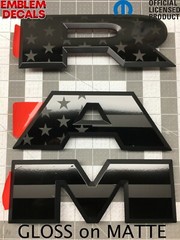 RAM 1500 DT Grill Emblem Decal 19 20 21 2022 2023 2024 SOLID COLORS & USA DESIGN