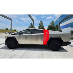 Tesla Cybertruck 2023-2025 Rear Side Stripe Graffiti Logo Panel Decals Set