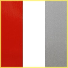 Universal 4/16″ 2-Color Pinstripe (Duo-Tone) 02045294- Silver Metallic/Red