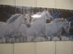 DECAL NIGHTMARES 3 WHITE HORSES RUNNING FULL SIZE TRUCK REAR WINDOW 66″ X 20″