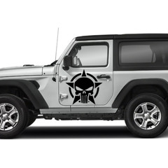 Punisher Skull Decal Sticker Compatible With: Jeep Wrangler Rubicon Gladiator