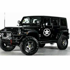 Distressed Army Star Body Hood Decoration Bumper Sticker For Jeep Wrangler