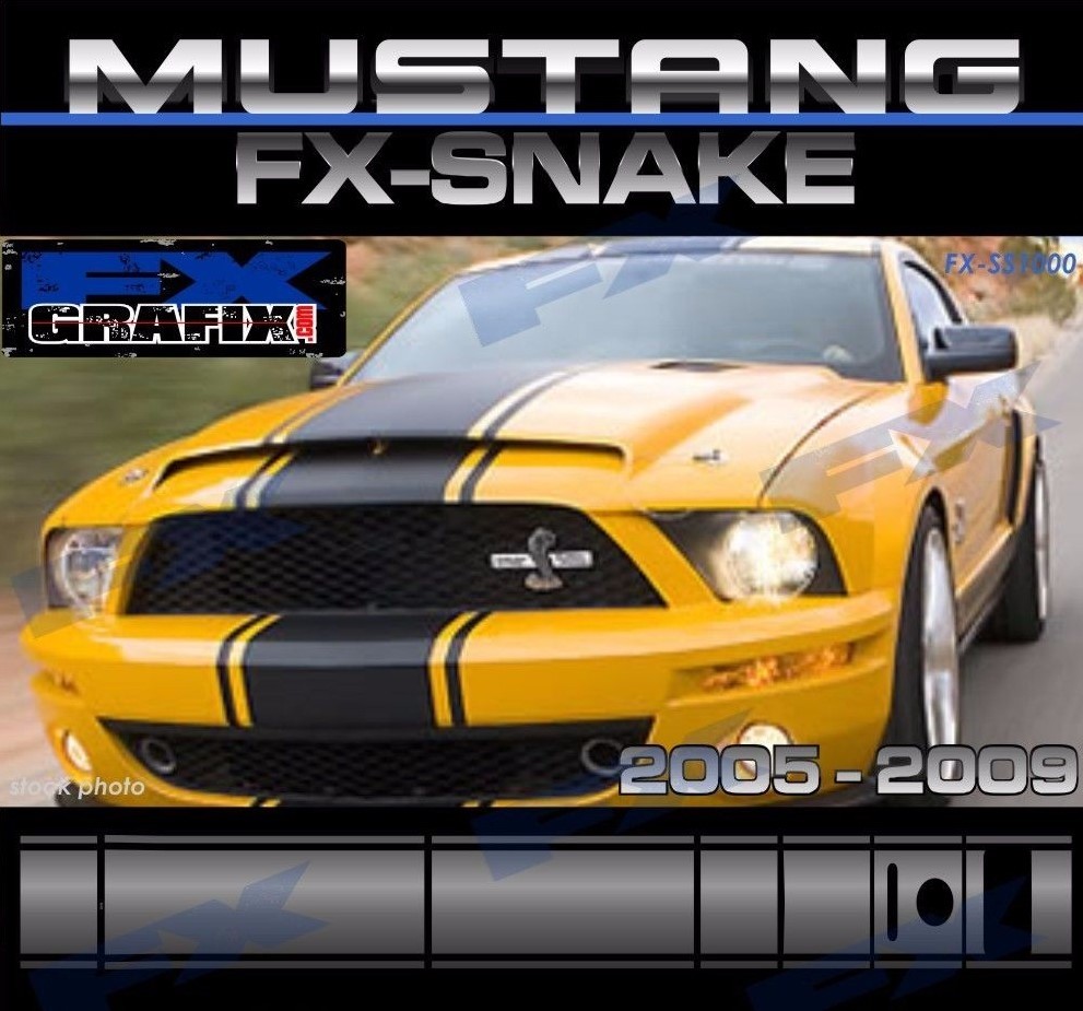 2005 – 2009 Ford Mustang 18″ & 21″ Snake Style Super Stripes #1 Quality Stripes