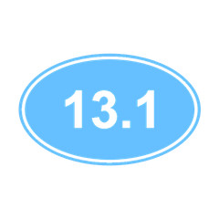 Half Marathon 13.1 Run Athlete Euro Oval Decal Sticker Car Truck Window Vinyl