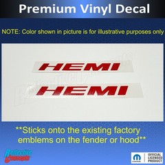 HEMI Hood or Fender Badge Overlay Decals for 2011-2019 Dodge Challenger