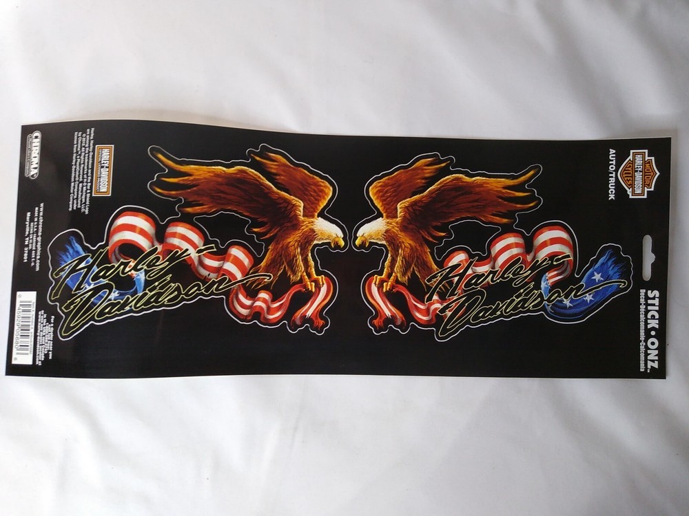 Chroma Stick Onz Harley Davidson 2012 Eagle Ribbon Logo Stickers Auto Truck