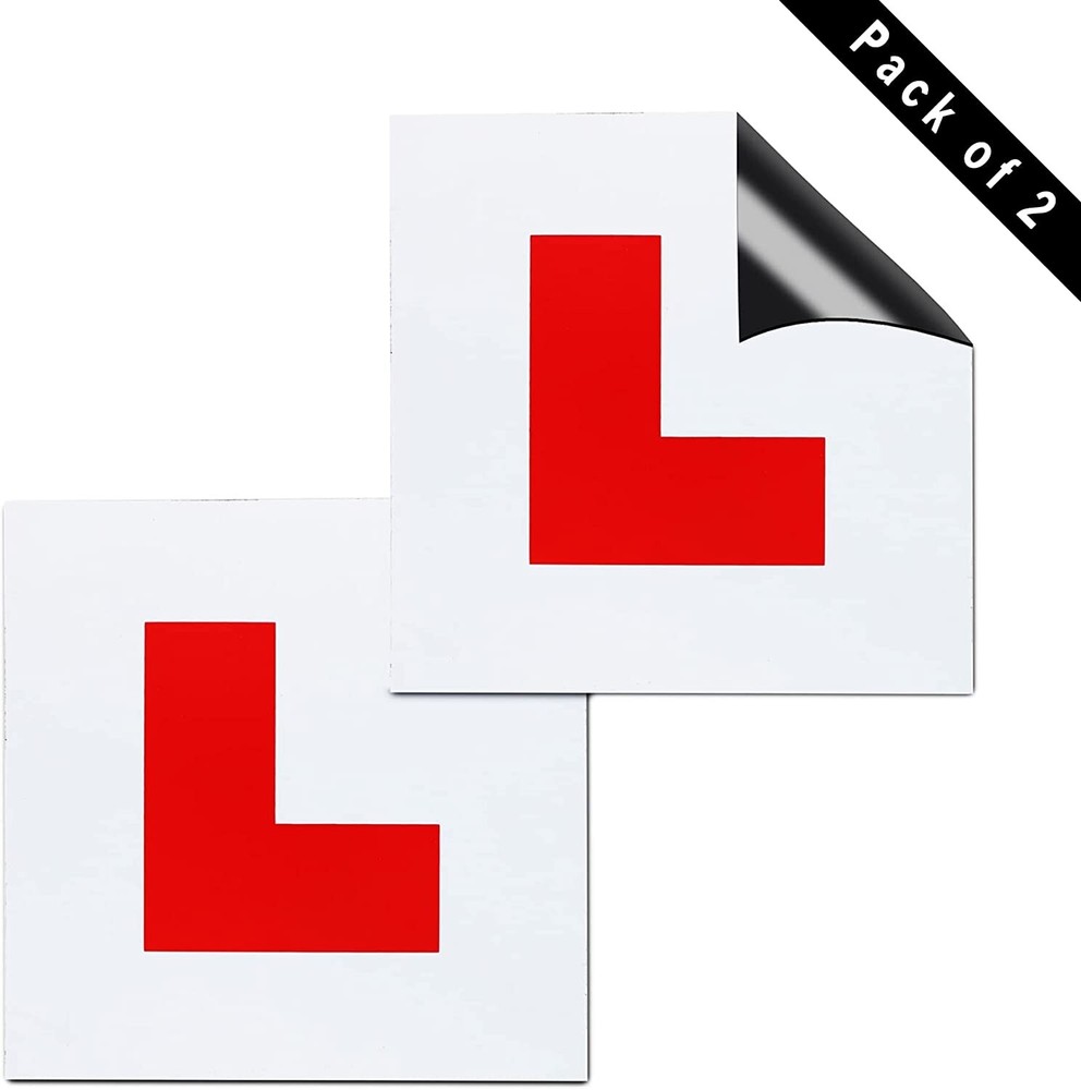 Genuin 2 x L Plate Fully Magnetic Exterior Car New Learner – Secure & Safe
