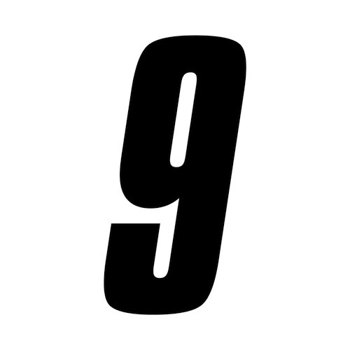 8 inch tall Black Race Number 9 racing numbers decals motocross atv road moto gp