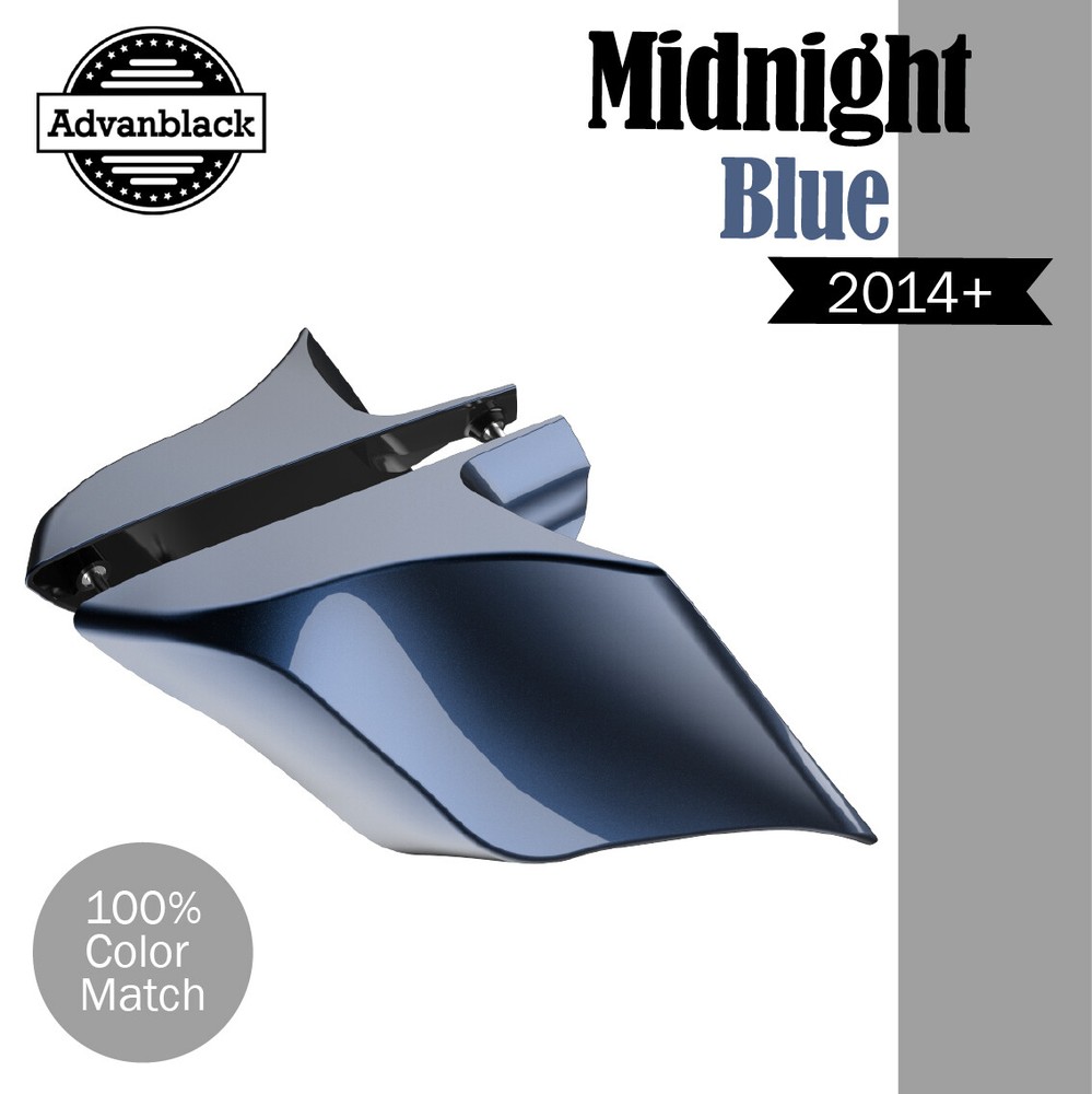 Advanblack Midnight Blue Extended Stretched Side Cover Fits Harley Touring 2014+