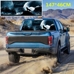 147x46cm Car Truck Sticker Wolf howling Moon Rear Window Tint Graphic Decal Wrap
