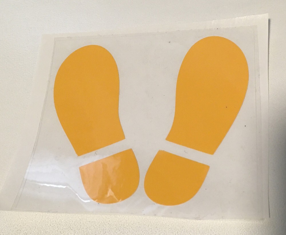 Yellow Footprints Iron On Boot Marine Corps USMC Decal 3” Tall