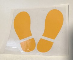Yellow Footprints Iron On Boot Marine Corps USMC Decal 3” Tall