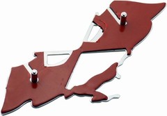 2Pcs Metal Impala SS Emblems Rear Side Crossed Flags Badge Replacement Red
