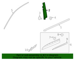 Genuine GM Front Passenger Side Door Window Frame Rear Applique 84962267